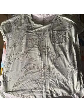 Wonderly Light Blue Leaf Print T-Shirt